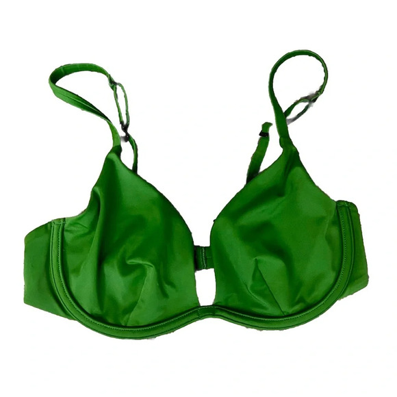 CUUP Green Satin BALCONETTE Wired Swim Top Beach Summer Cruise Vacation SZ 5 32D - Picture 4 of 8